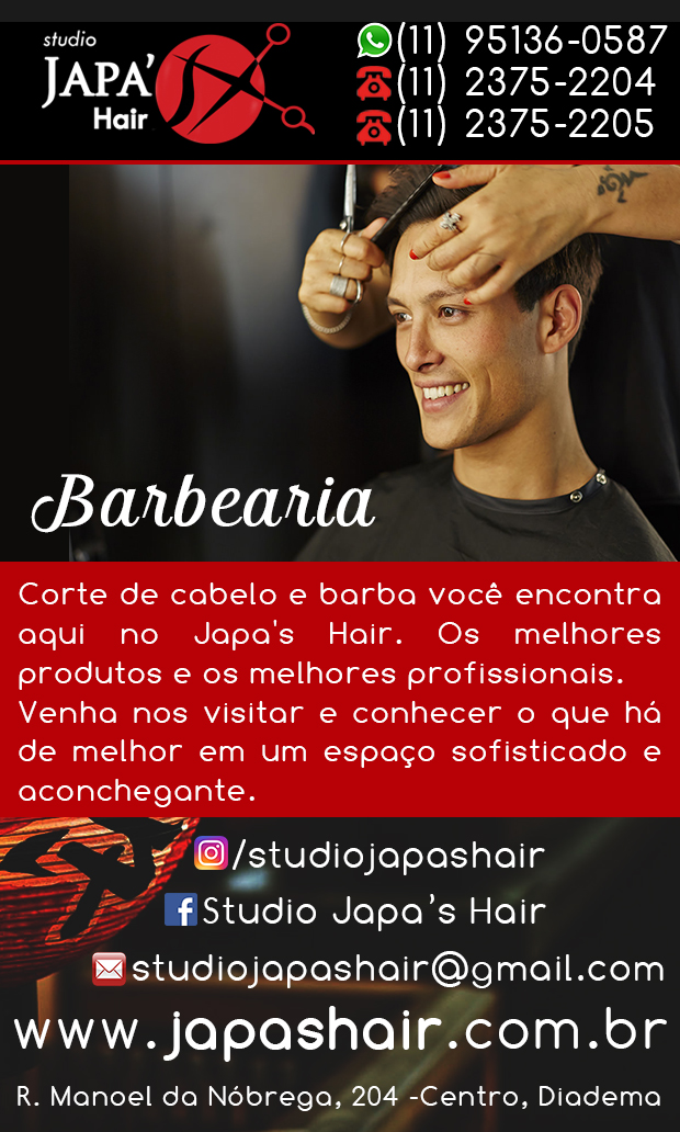 Studio Japa's Hair - Barbearias em Diadema, Piraporinha