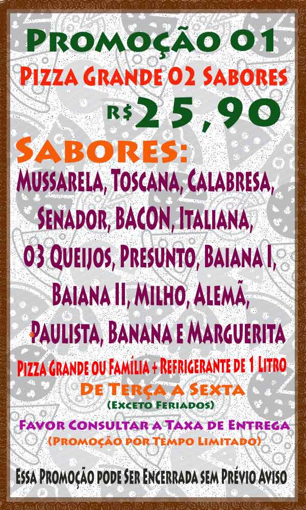 Promoo Tio Mozza Pizzaria em Feira de Santana