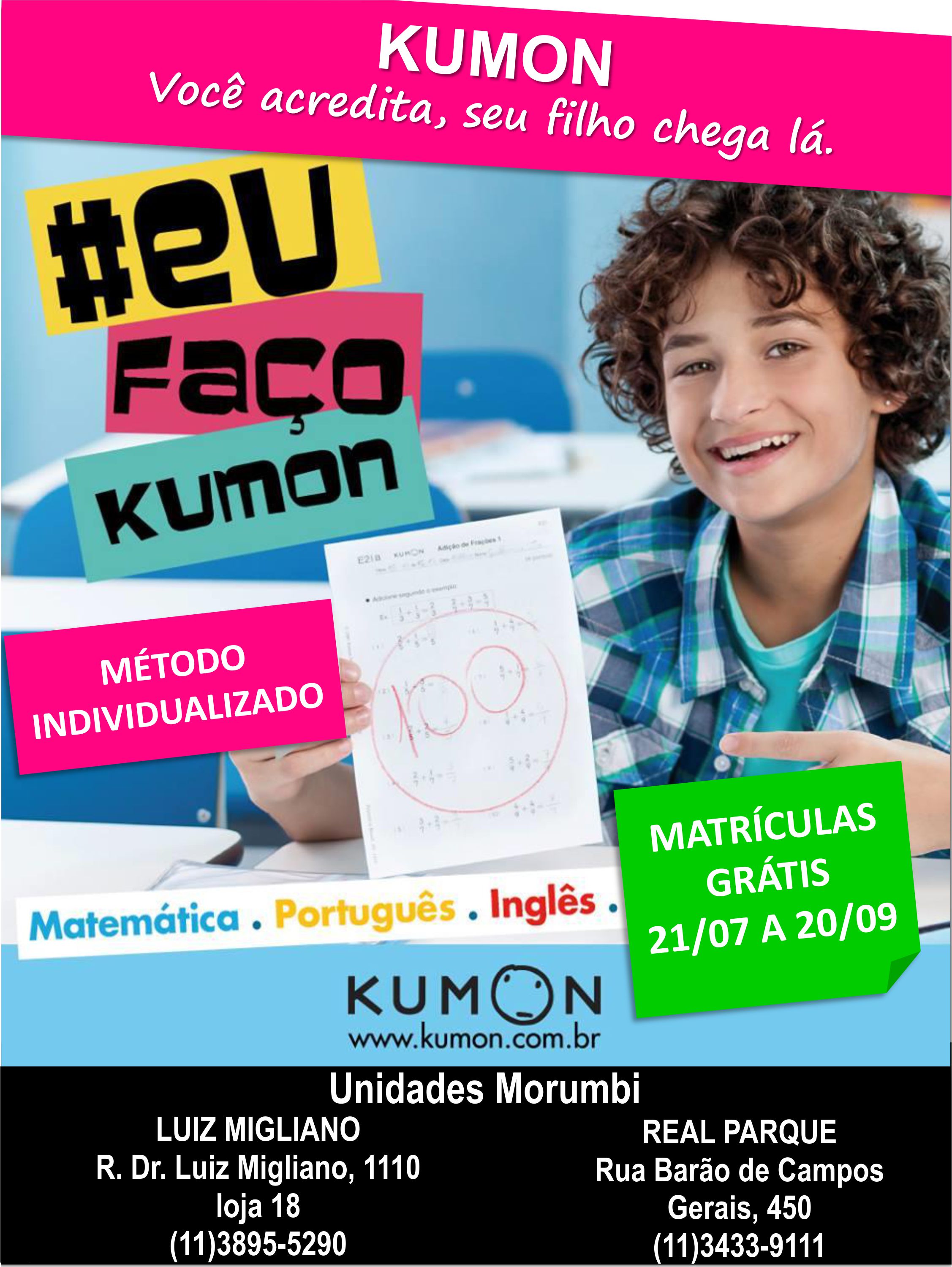 kumon, reforo de matemtica e portugus no morumbi, so paulo, aulas de ingls, curso de idiomas