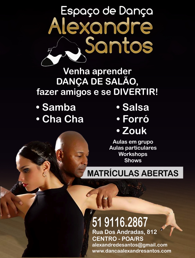 Escola de Dana no Centro de Porto Alegre, Salo, Samba, Forr, Salsa, Zouk